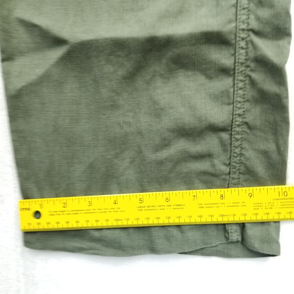 Athleta Joggers‎ 32" Olive Green 100% Linen Wide Leg Drawstring Casual Pants - Picture 8 of 13
